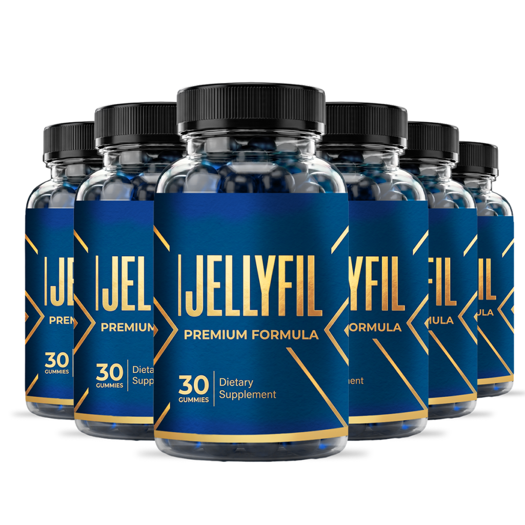 JellyFil six-bottle pack, the recommended supply of the male vitality supplement