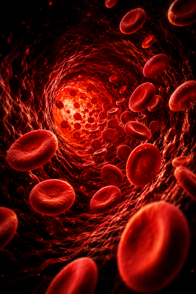 Illustration of JellyFil's VITAL-FLOW technology for blood flow optimization