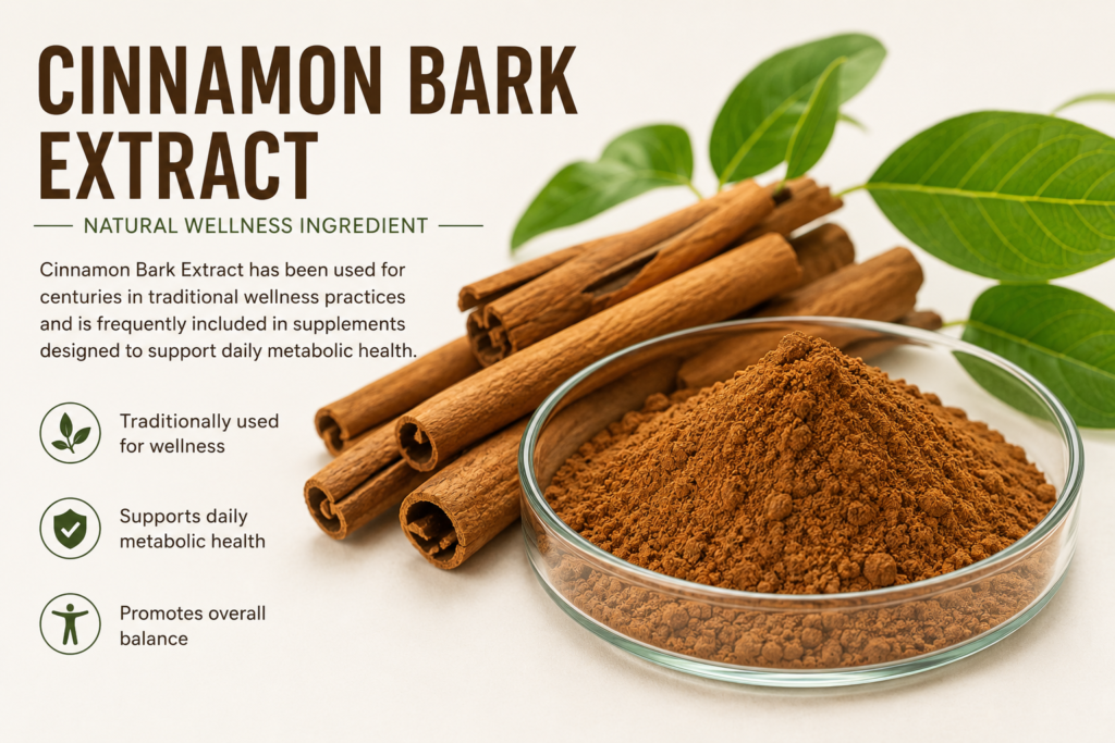 Cinnamon Bark Extract, Trimoryn ingredient for daily metabolic balance