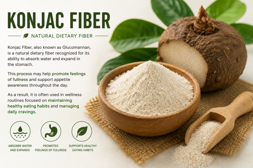 Konjac Fiber (Glucomannan), Trimoryn ingredient for appetite control