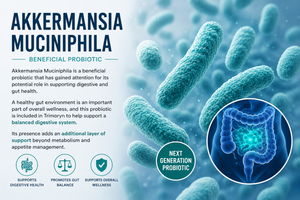 Akkermansia Muciniphila probiotic, Trimoryn ingredient for digestive health