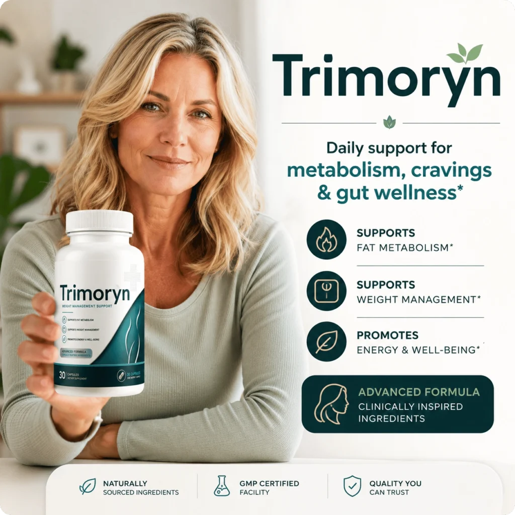 Trimoryn bottle, daily metabolism supplement for women over 40