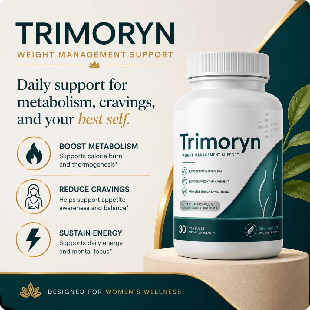 Trimoryn bottle highlighting the supplement's mechanism of action